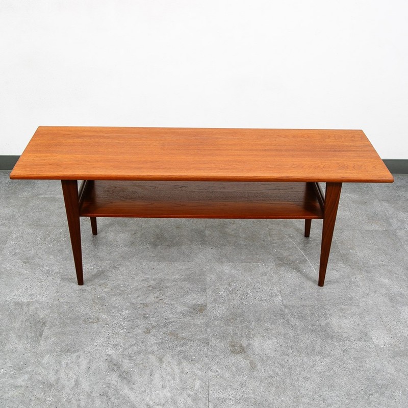 Mid Century Danish Modern Coffee Table Solid Teak Denmark Surfboard Rectangular gallery