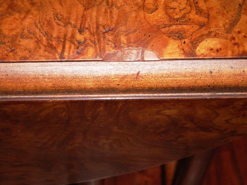 Baker Furniture Vintage Drop Leaf Side Table/ Gate Leg Burled Maple/Walnut Wood gallery