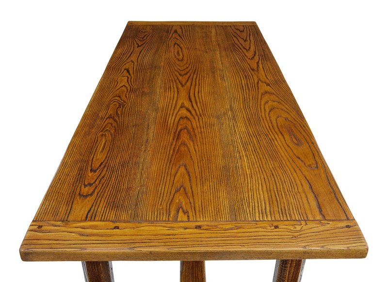 ENGLISH MADE GOLDEN OAK REFECTORY DINING TABLE gallery
