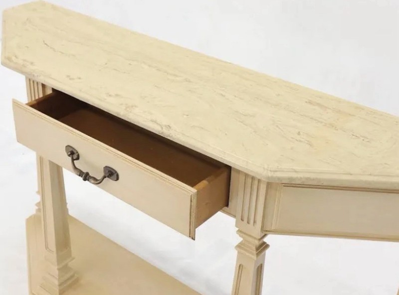 Beautiful RARE Ethan Allen Manor Console Table w/Marble top Vintage circa 1970’s gallery