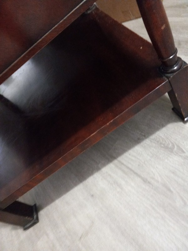Beautiful Antique Side Table, Few Scraches Has 1 Handle. Heavy Thick Wood gallery