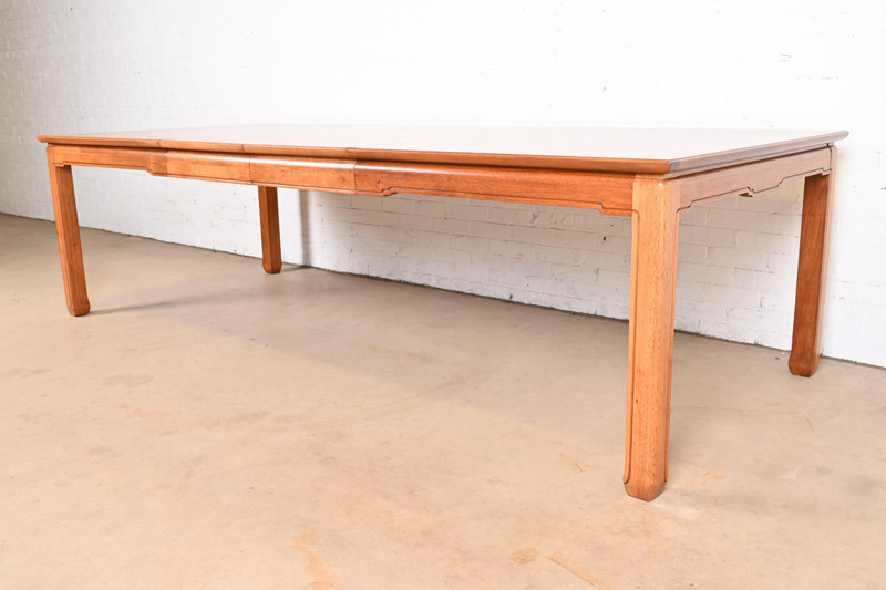 Henredon Mid-Century Burl Wood Extension Dining Table, Newly Refinished gallery