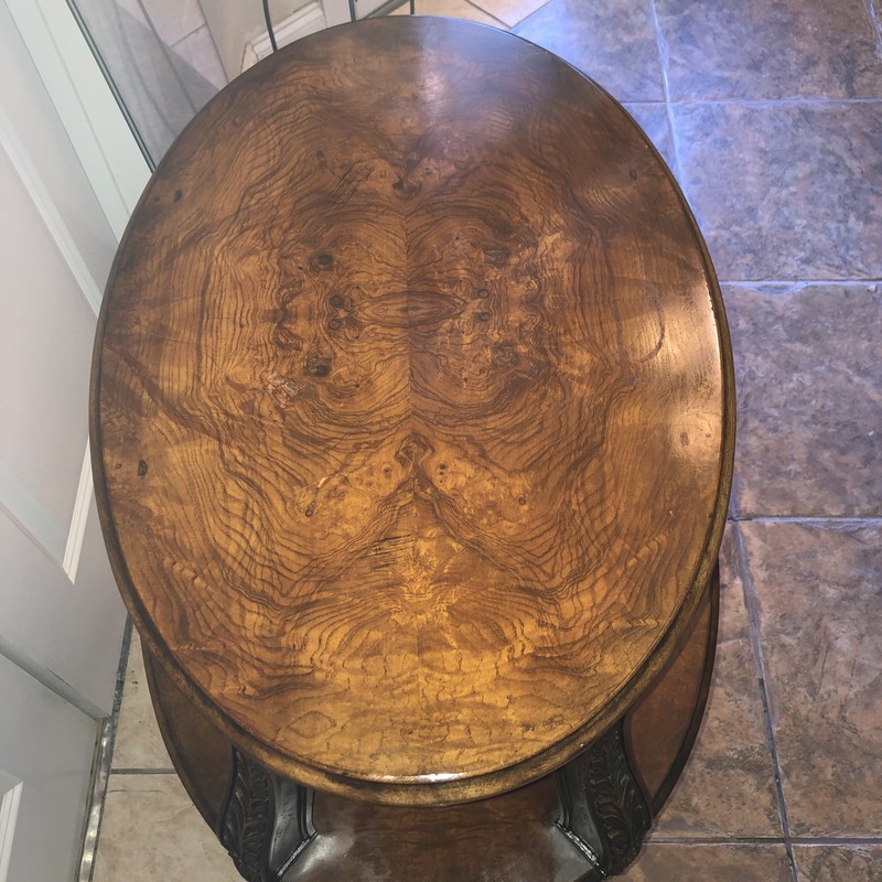 Henredon Amalfi Coast 2 Tiered - end or side table, burl, OUTSTANDING gallery