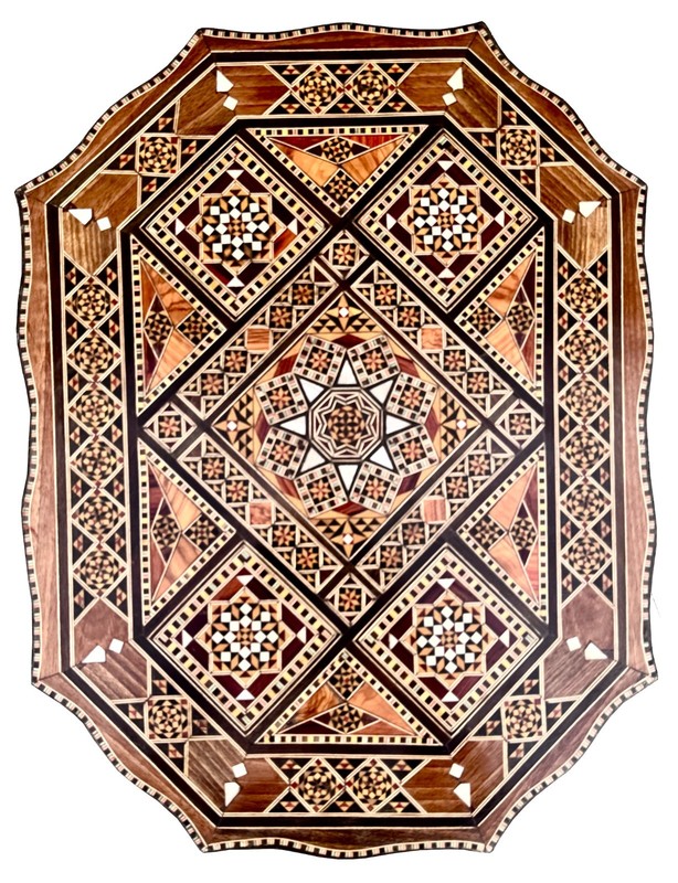 antique marquetry middle eastern table table gallery