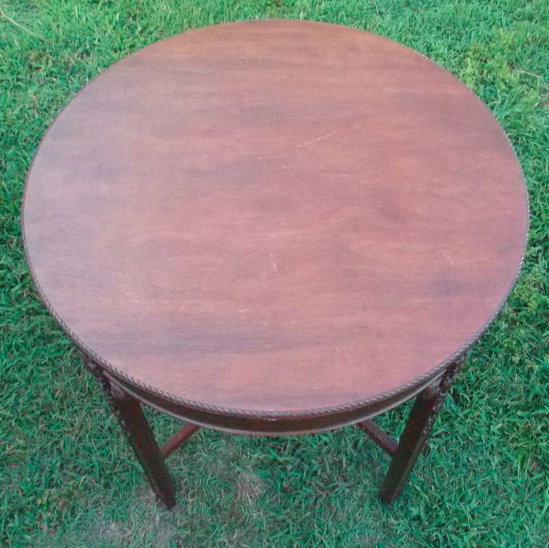 Round Mahogany Carved Parlor Table / Lamp Table by Imperial (PRT74) gallery