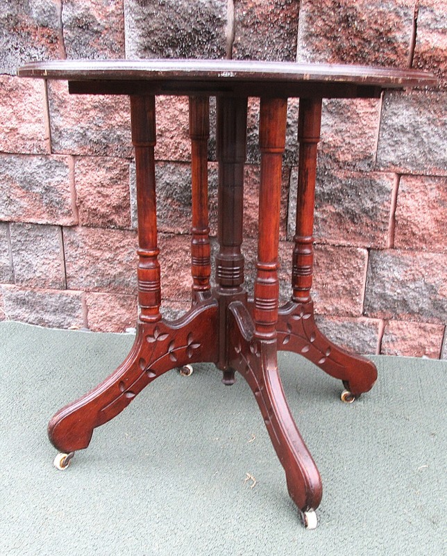 Antique Victorian Cherry Butter Print Civil War Era Parlor Accent Side End Table gallery