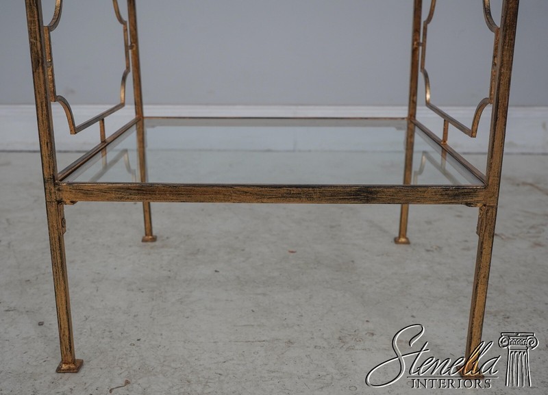 F59343EC: Pair Modern Design Gold Finish Glass Top End Tables gallery