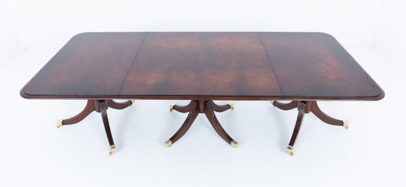 Regency Dining Table Pedestal Extending 20 Seater Mahogany gallery