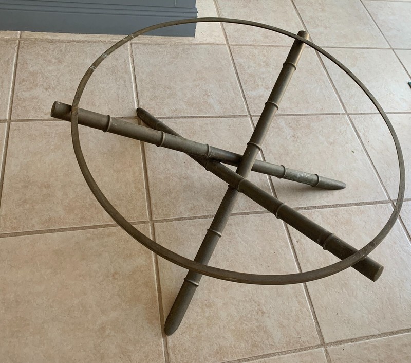 Faux Bamboo Brass Round Coffee Table gallery