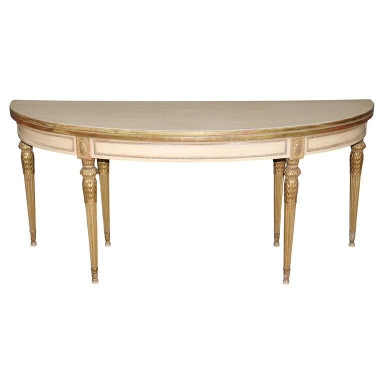 1940’s Maison Jansen Louis XVI Directiore Style Painted Flip Top Console Table