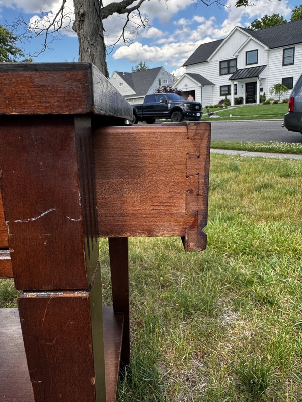 VINTAGE MERSMAN 25-2 Mahogany End Table With Wooden Drawer. Federalist Style. gallery