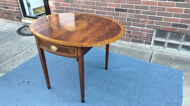 Council Craftsman Inlaid Mahogany Federal Style Pembroke Table gallery