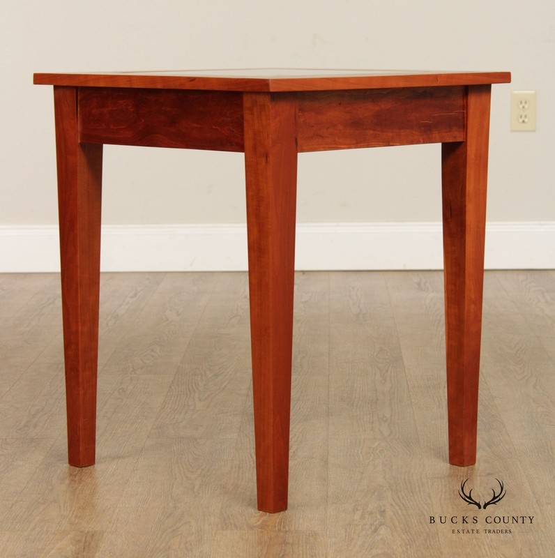 Studio Crafted Solid Cherry Square Glass Top Side Table gallery