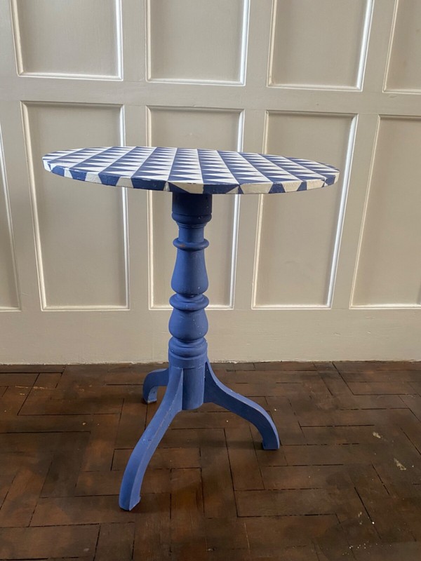 Antique side table geometrically painted by GH gallery