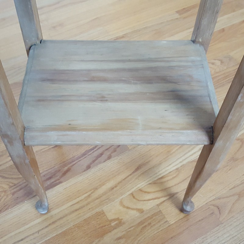 Vintage Two Tier Solid Side Table 1940s/50s Farmhouse/Beach House Lovely Patina! gallery