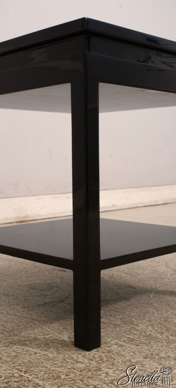 F51732EC: Modern Design Black Lacquer Occasional Table w. Red Oak Top gallery