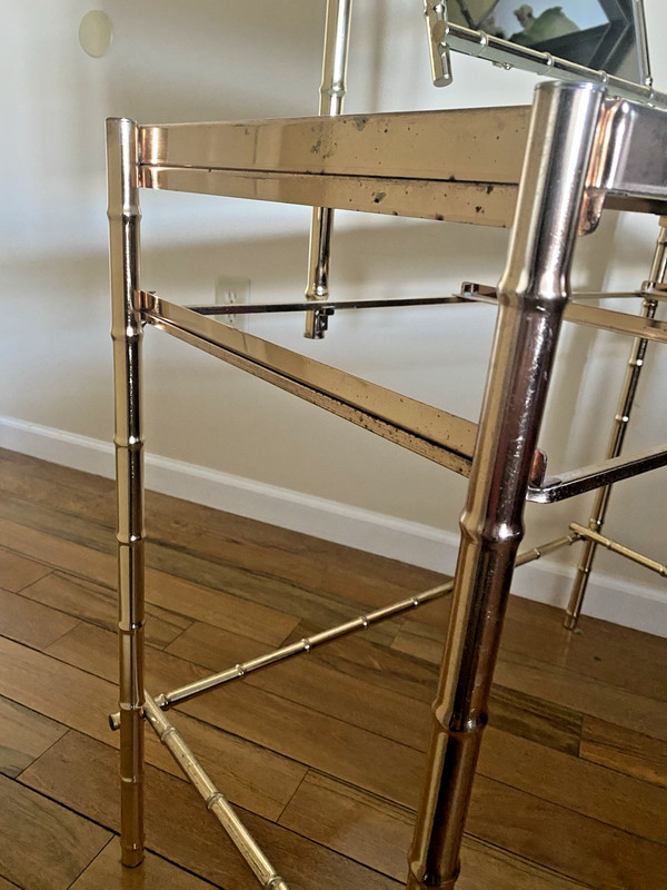 George Koch Sons Inc MCM Hollywood Regency Brass Bamboo Vanity W Mirror & Chair gallery