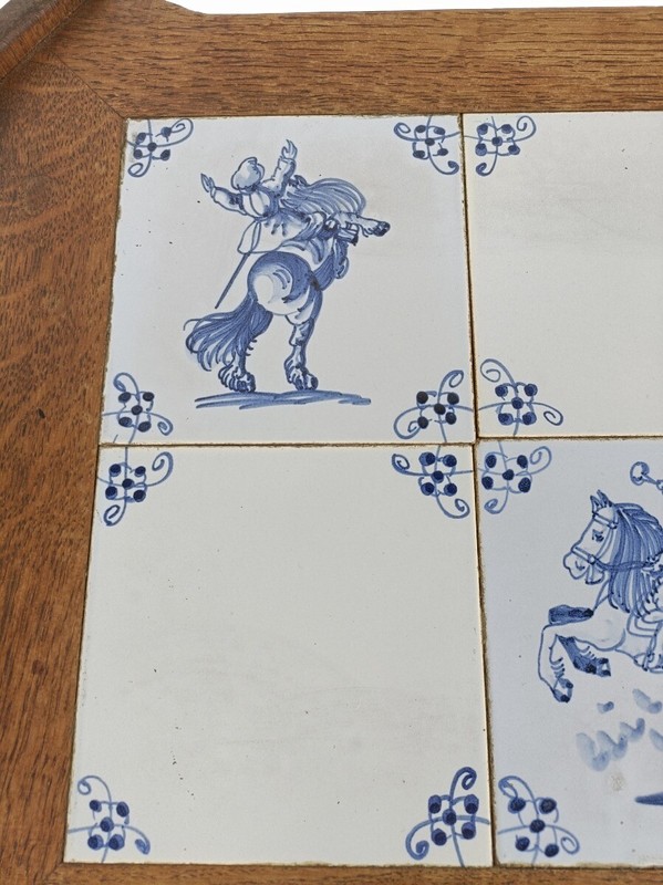 Side Occasional Wine coffee table wood Ceramic antique Delft tiles Hunt Gorgous gallery