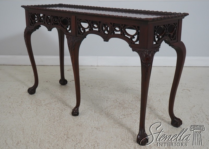 L71982: WELLINGTON HALL Chippendale Mahogany Clawfoot Console Table gallery