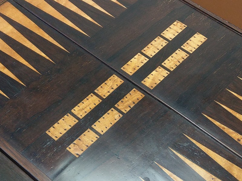 Antique Game Table Chess, Backgammon, Cribbage gallery