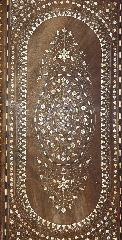 Antique Anglo-Indian Carved Inlaid Rosewood Coffee Table gallery