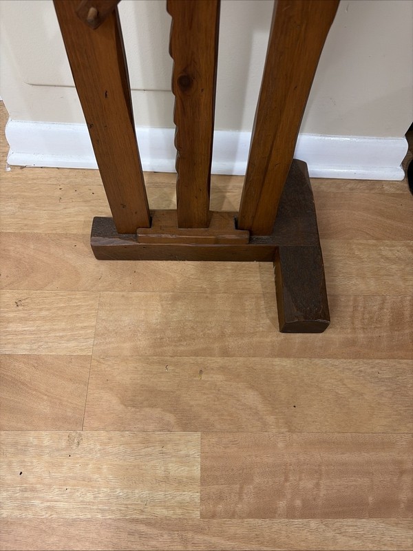 Antique American Colonial Primitive Style Ratchet Adjustable Table, Plant Table gallery