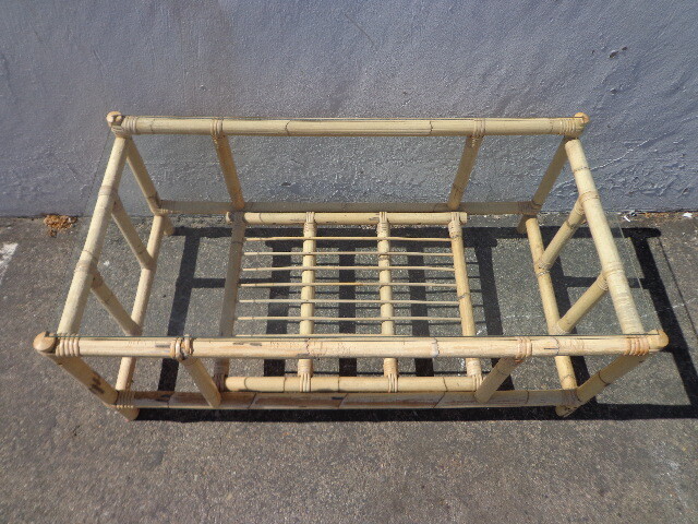 Rattan Coffee Table Cocktail Bohemian Boho Chic Accent Stand Chippendale Chinese gallery