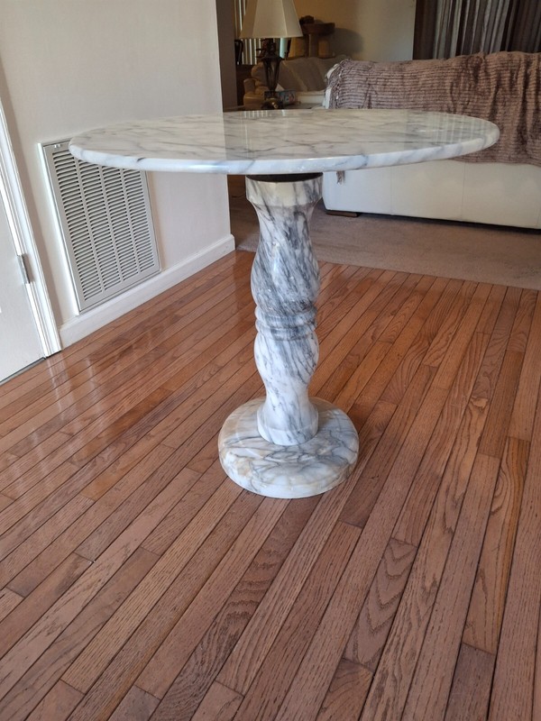 Solid Marble Round Pedestal Table - 30" Wide X 30" High - Very Heavy 150 lbs gallery
