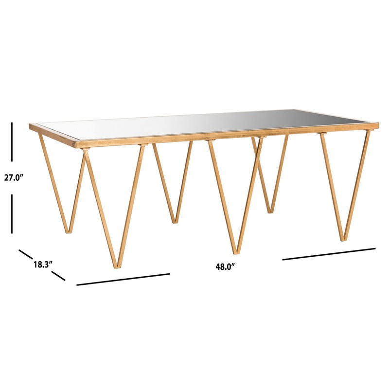 SAFAVIEH Arlene Coffee Table | Gold / Mirror | gallery