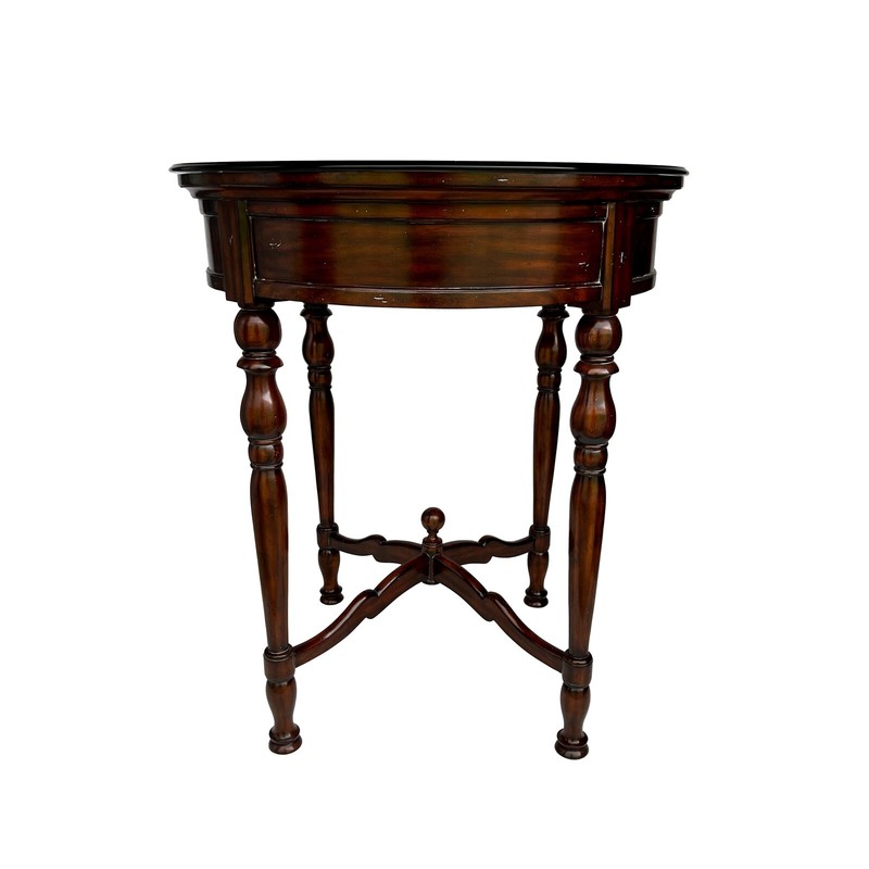 Maitland Smith Pub Game Room Mahogany Table with Hammered Copper Top Under Glass gallery