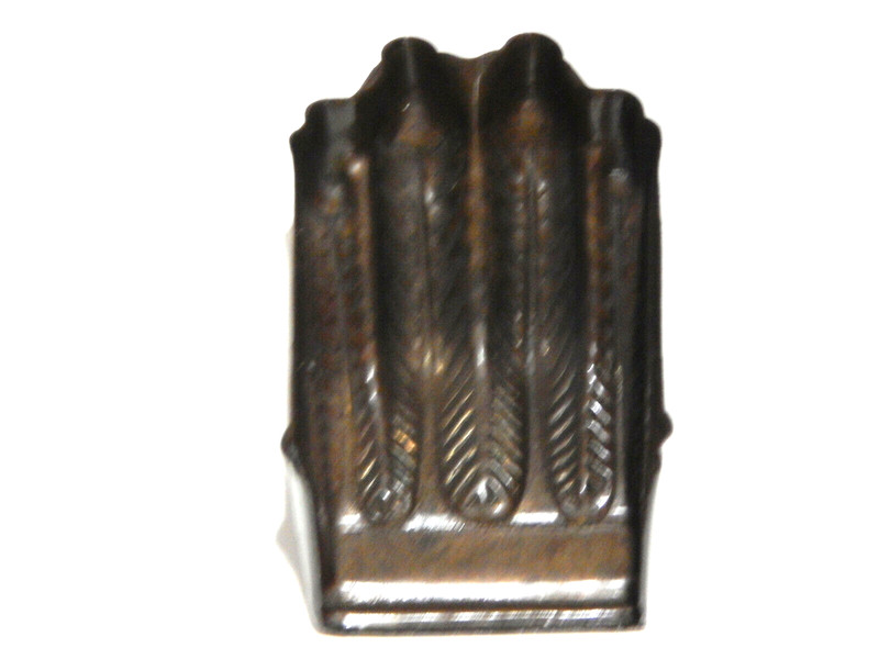 Table Leg Claw Foot Cap Duncan Phyfe Style Large Stamped Brass Antique Finish gallery