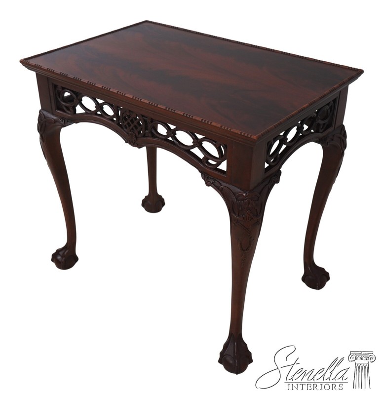 64825EC: High Quality Ball & Claw Chippendale Mahogany Lamp Or Tea Table