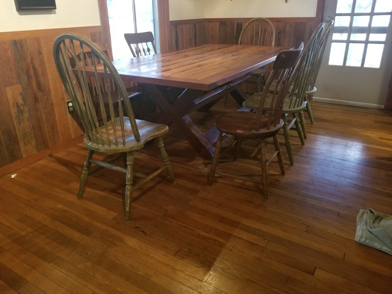 Custom Made Cross Buck Mesquite and Oak Dining Table Excellent Condition gallery