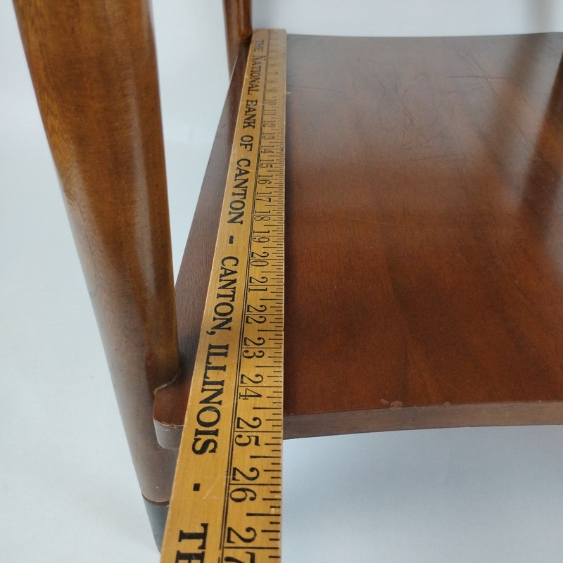 60s Walnut 2 Tier End Side Table Dovetail Inlay Lane Acclaim Family Tapered Legs gallery