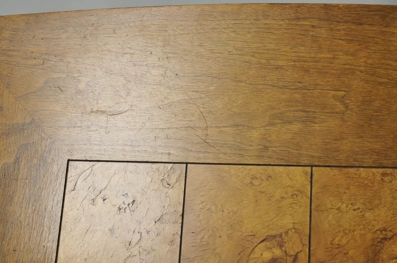 Lane Mid Century Modern Walnut 2 Drawer Lamp End Table with Burlwood Inlay Top gallery