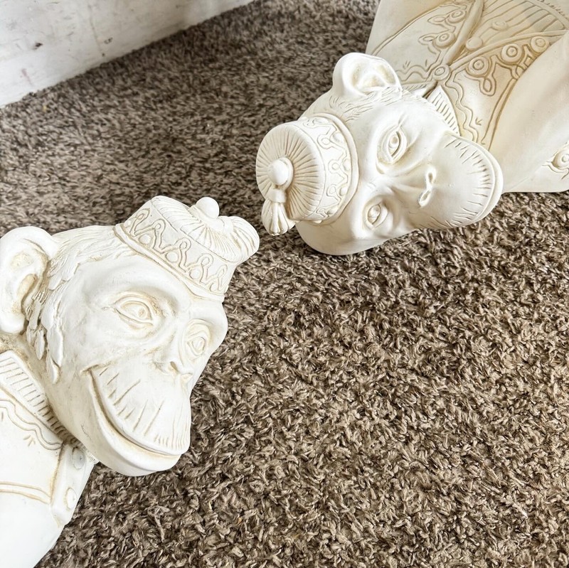 Boho Regency Plaster Monkey Tables by Continental Accents - a Pair gallery
