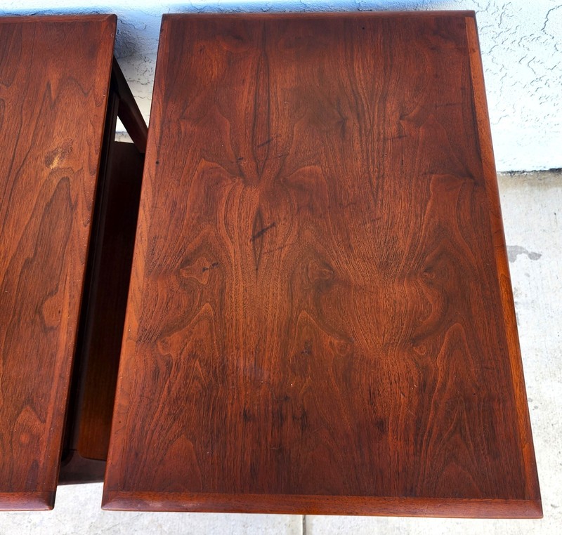 Mid Century Walnut End Tables Pair MCM gallery