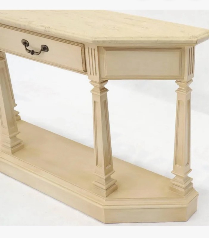 Beautiful RARE Ethan Allen Manor Console Table w/Marble top Vintage circa 1970’s gallery