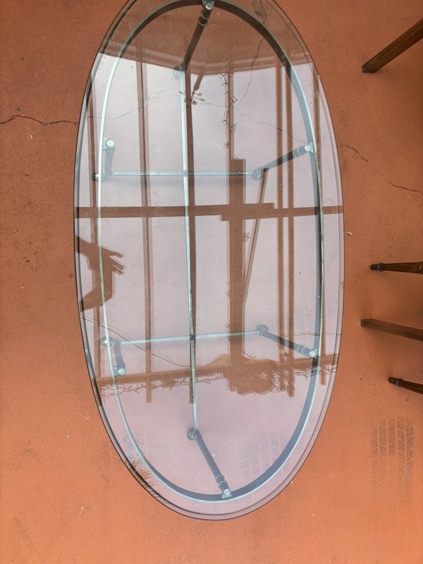 Italian Neo-Classical Regency Hoof Footed Oval Brass & Glass Cocktail Table gallery