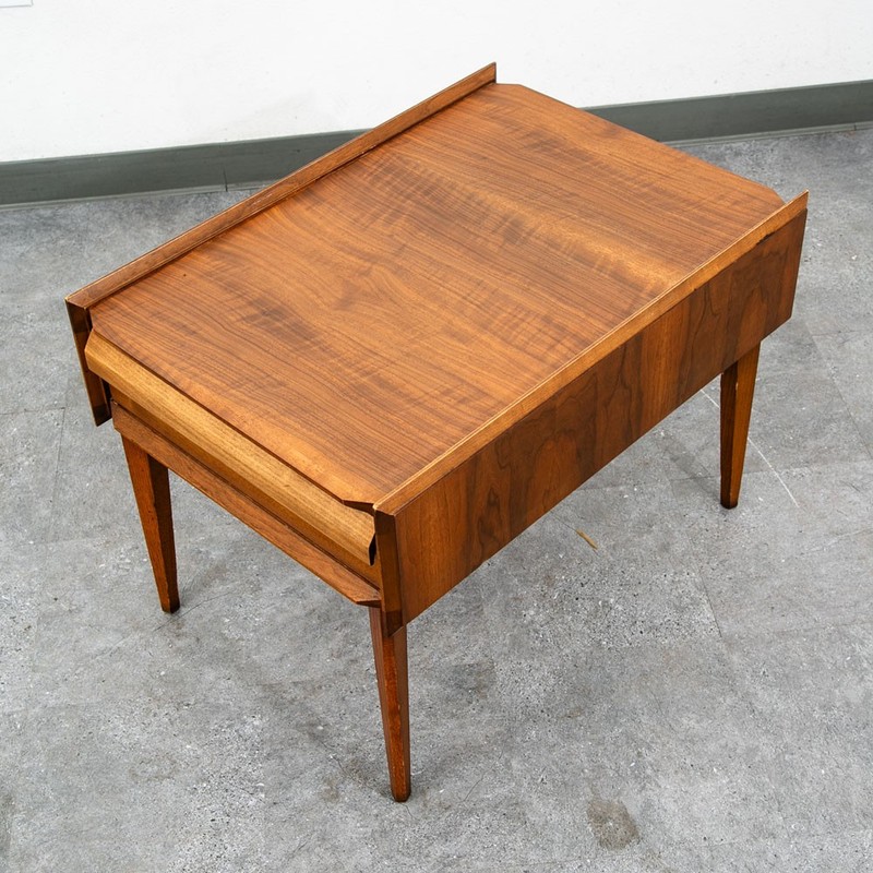 Mid Century Modern Nighstand End Side Table Lane First Edition Walnut Drawer Mcm gallery