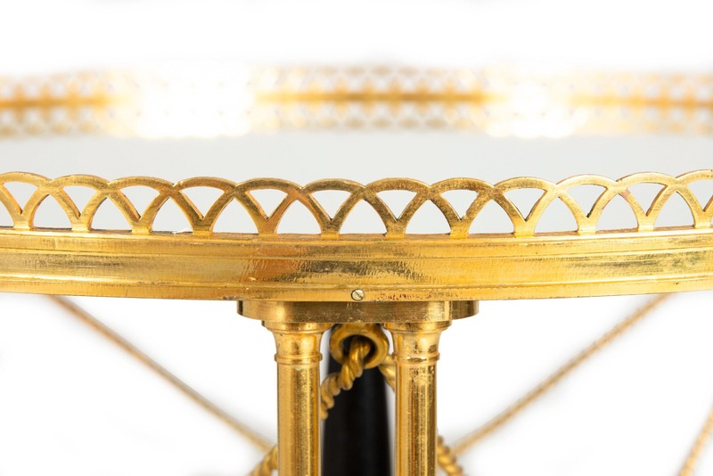 French Gilt Bronze Gueridon Side Table, manner of Maison Jansen ca. 1930s gallery