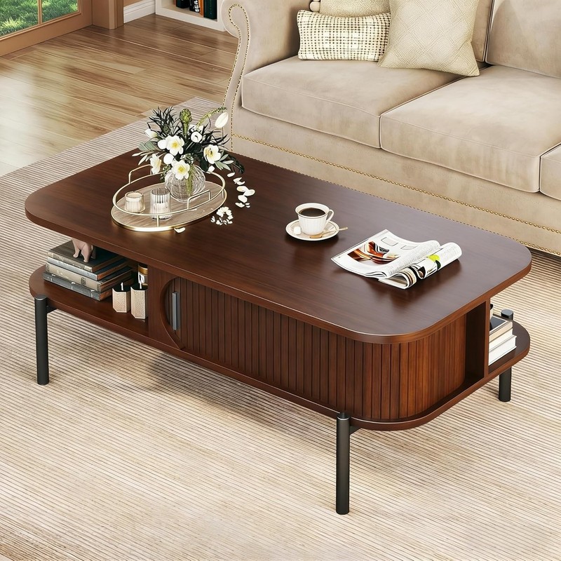 Coffee Table, 39.4" Mid Century Modern Coffee Tables for Living Room, Coffee