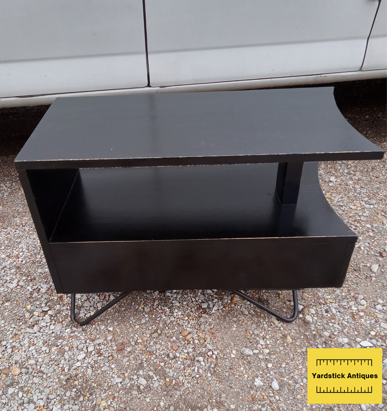 Mid Century Multiplex Modern Distressed Black Lacquer End Table (ET184) gallery