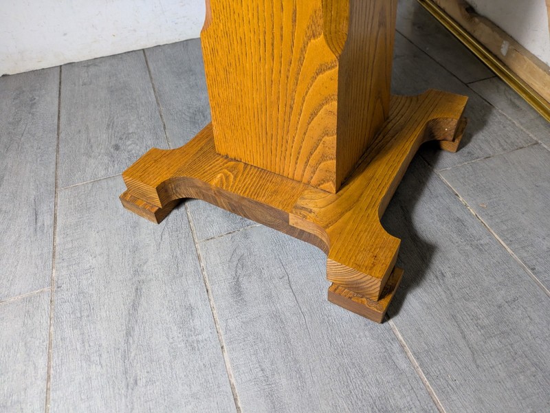 Vintage Mission Solid Oak Wood Pedestal Octagonal Table Plant Stand Arts Crafts gallery