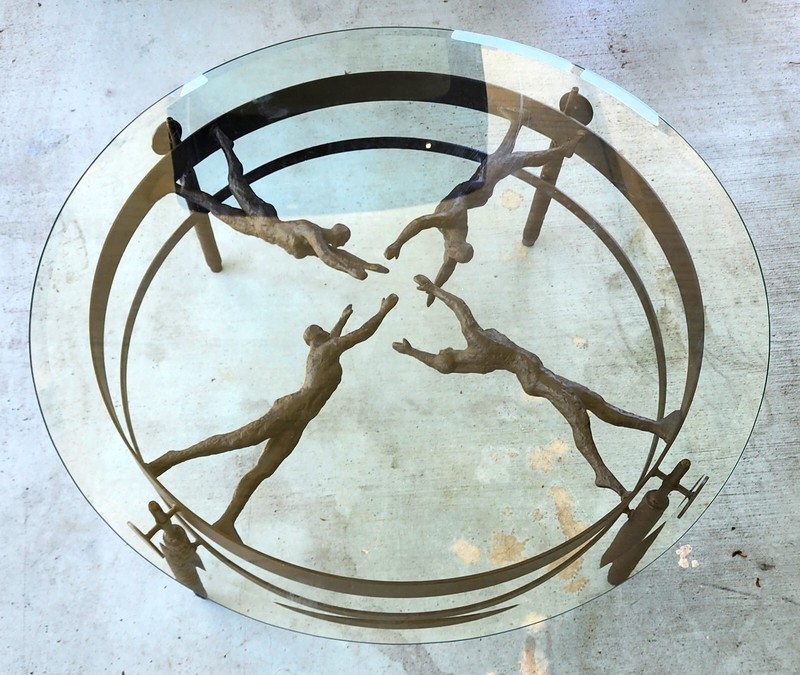 Bronze Cocktail Coffee Table Semi Nude Women Sculpture gallery