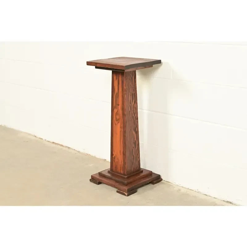 Stickley Style Antique Mission Arts & Crafts Pine Pedestal Table, Circa 1910 gallery