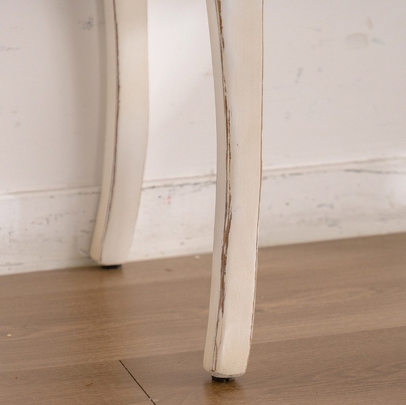 43.31" French Carved Console Table Antique White Wood for Hallway/Living Room US gallery