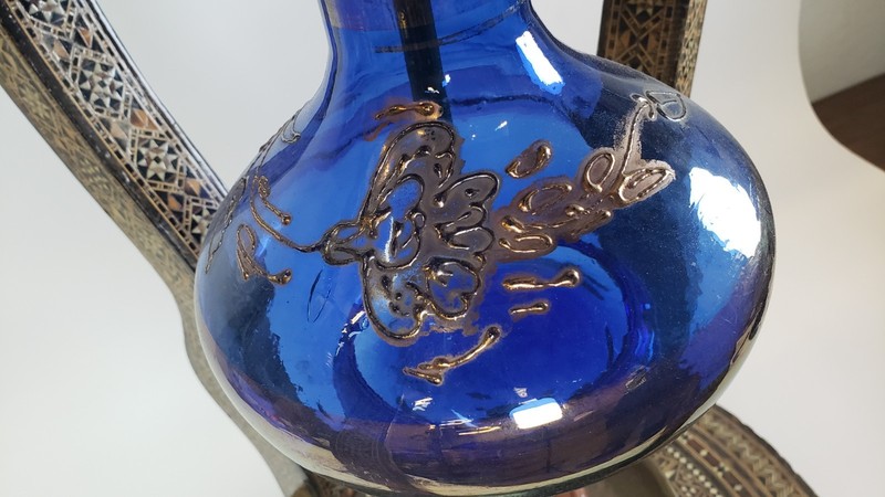 Unique Hand Made Syrian Antique Side Table Hookah Over 30 Years Old Super Rare gallery