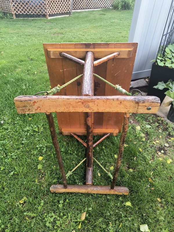 Rare signed Old hickory 1930's Adirondack rustic lodge camp cabin dining table gallery