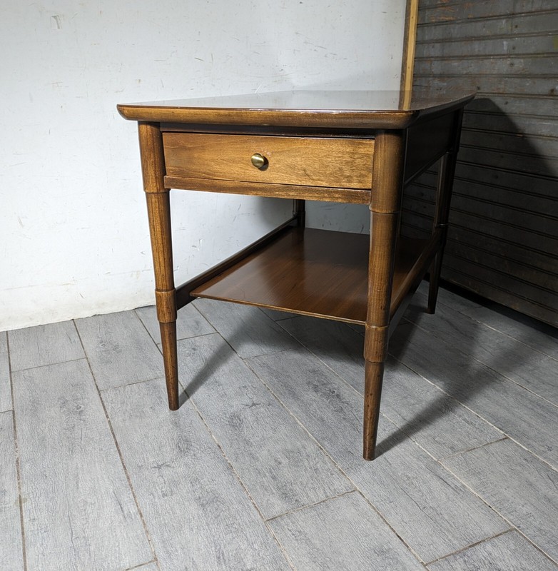 Vintage Mid Century Modern Retro Atomic Formica Top 2-Tier End Table gallery